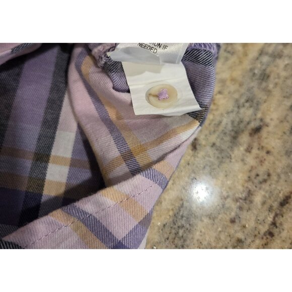 Croft & Barrow Plaid Flannel Shirt Plus Sz 2X Purple Pink Long Sleeve Cotton - Picture 7 of 14